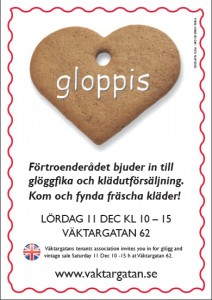 Inbjudan till gloppis - glöggfika och vintage sale